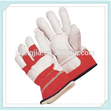High quaility winter glove red and white leather safety gloves made in China